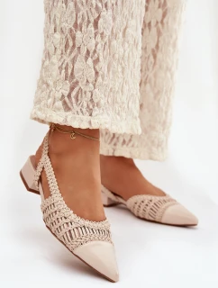 Dámské sandály s pleteným na platformě světle béžové Nivorra