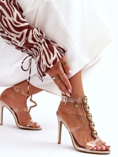 Vysoké Sandály Přezky D&A Zlaté