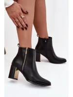 Dámské kotníkové boty na sloupku Camilyn – černé