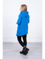 Zateplená mikina s asymetrickým zipem chrpově modrá Zateplená mikina s asymetrickým zipem chrpově modrá
