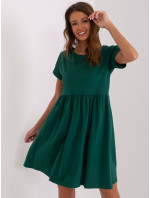 Dita RUE PARIS tmavě zelené rozevláté basic šaty