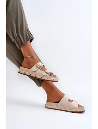 Dámské pantofle na platformě Big Star Béžová