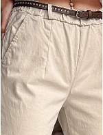 Dámské kalhoty chinos s páskem RELCIX light beige FashionStreet UY2585