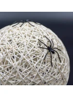 DEKORATIVNÍ KOULE VEDLA PAVOUK LAMPA 15CM HALLOWEEN BÍLÁ