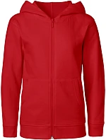 Neutral O 13301 Dětská mikina s kapucí z bio bavlny 77.1331 red