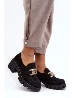 Dámské semišové polobotky s ozdobou černé Rullenes Dámské semišové polobotky s ozdobou černé Rullenes