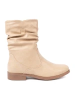 Pohodlné  kotníčkové boty dámské hnědé na plochém podpatku