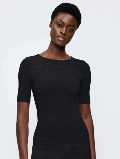 Dámské tričko Beauty Layers SSL Top Wool - BLACK - černé 0004 - TRIUMPH