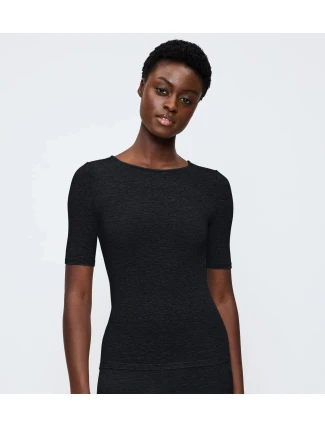 Dámské tričko Beauty Layers SSL Top Wool - BLACK - černé 0004 - TRIUMPH