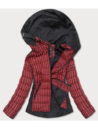 Černo-červená dámská vzorovaná bunda (W716-1) Černo-červená dámská vzorovaná bunda (W716-1)