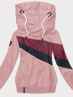 Dámská mikina ve špinavě růžové barvě s kapucí (2301)