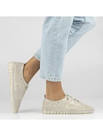 Filippo béžové kožené polobotky s gumovou podrážkou DP7810