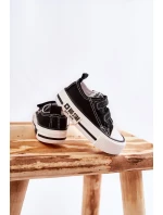 Dětské látkové tenisky se suchým zipem BIG STAR KK374074 Černý a bílý Dětské látkové tenisky se suchým zipem BIG STAR KK374074 Černý a bílý