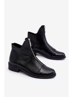 Kožené kozačky na zip Nicole 2785/037 Černá Kožené kozačky na zip Nicole 2785/037 Černá