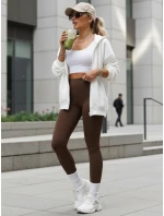 Dámské sportovní legíny hnědé FashionStreet UY2848