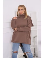 Zateplená mikina se zipem na zádech mocca Zateplená mikina se zipem na zádech mocca