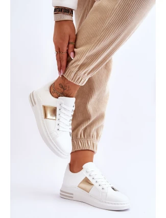 Klasické sportovní boty bílé a zlaté Follow Me