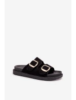 Dámské Sandały Na Platformě Se Zlatými Přezkami Černé Verena