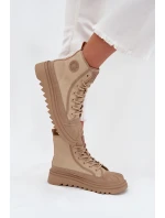 Vysoké Dámské Tenisky Zateplené Big Star OO274A356 Béžové