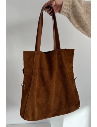 Semišová kabelka Shopper Camel Miraya