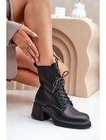 Zateplené Dámské Kotníkové Boty z Přírodní Kůže Vinceza 66671 Černé