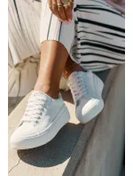 Dámské plátěné tenisky na platformě Big Star – bílé