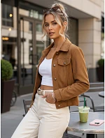 Dámská semišová krátká velbloudí bunda FashionStreet TY5660 Dámská semišová krátká velbloudí bunda FashionStreet TY5660