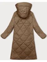Tmavě béžová dlouhá dámská zimní bunda s kapucí J.Style (5M3173-84)