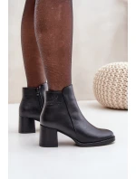 Zateplené boty na podpatku černé Feliveth