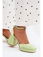 Zelené sandály na podpatku Calistae