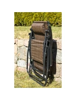 SKLÁDACÍ MULTIFUNKČNÍ ZAHRADNÍ LEHÁTKO SE STŘÍŠKOU 173X52/65X110CM HNĚDÉ