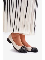 Kožené Baleríny S Dekorací D&A MK51-059 Béžové Kožené Baleríny S Dekorací D&A MK51-059 Béžové