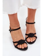 Dámské sandály na podpatku černé Mavira