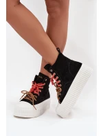 Semišové zateplené dámské tenisky na robustní platformě GOE SS2N4046 Černé