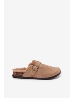 Dámské nazouváky s teplou podšívkou s přezkou Béžové Sylisse Dámské nazouváky s teplou podšívkou s přezkou Béžové Sylisse