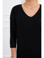 Halenka s výstřihem do V černá