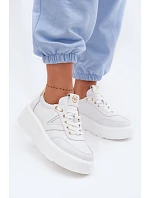 Kožené dámské tenisky na platformě Vinceza 39976 bílé