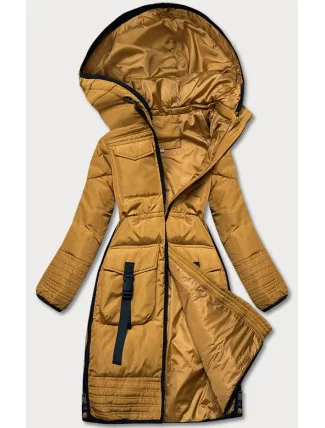 Žlutá dámská vypasovaná zimní bunda (h-1071-80) Žlutá dámská vypasovaná zimní bunda (h-1071-80)