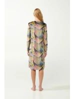 Vamp - Velurové šaty s květinovým potiskem 21130 - Vamp Vamp - Velurové šaty s květinovým potiskem 21130 - Vamp