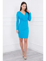 Přiléhavé šaty s výřezem pod prsy tyrkysové