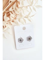 květinové náušnice s kubickou zirkonií Stříbrné