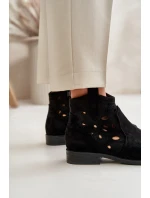 Dámské Botky S Prořezáváním Na Zip Černé S.Barski HY42-081