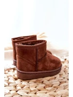 Dětské Teplé Sněhule Semišové Hnědé Gooby