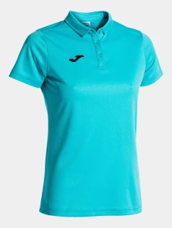 Dámské triko Joma Hobby Women Polo Shirt S/S Fluor Turquoise