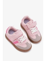 Dětské sportovní sneakers na suchý zip Adelina – růžové