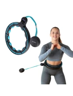 HHM17 HULA HOP ČERNÁ/TYRKYSOVÁ S MAGNETY A ZÁVAŽÍM + POČÍTADLO HMS
