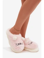 Kožešinové dámské pantofle Smile růžové Lexira