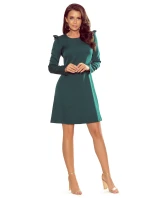Zelené dámské trapézové šaty s volánky model 7785794 Zelené dámské trapézové šaty s volánky model 7785794