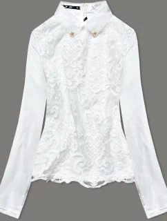 Elegantní halenka v ecru barvě s límečkem (8522/3)