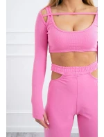 Sada s halenkou světle růžová